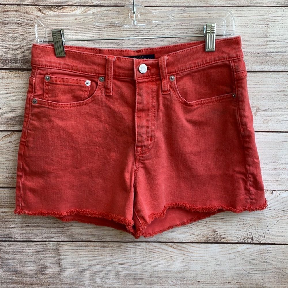 J‎ CREW MERCANTILE CUTOFF BOY SHORTS IN CORAL